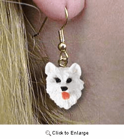 American Eskimo Dog Authentic Earrings