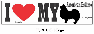 American Eskimo Dog Bumper Sticker I Love My