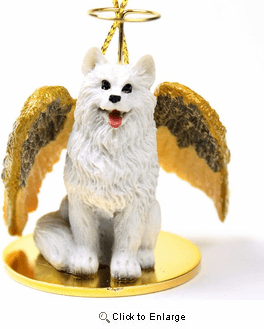 American Eskimo Dog Christmas Ornament Angel