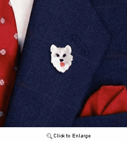 American Eskimo Dog Pin Hand Painted Resin