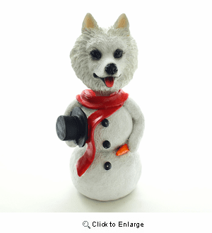 American Eskimo Dog Snowman Christmas Decoration
