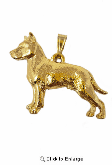 American Staffordshire 24K Gold Plated Pendant