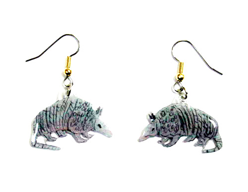 Armadillo Earrings Hand Painted Acrylic