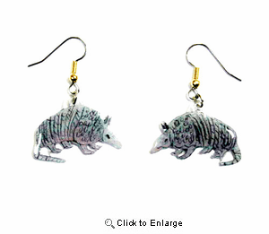 Armadillo Earrings Hand Painted Acrylic