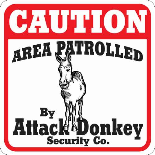Attack Donkey Sign