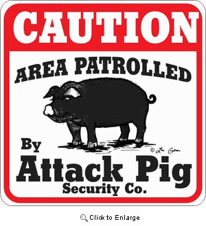 Attack Pig Sign
