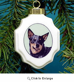 Australian Cattle Dog Christmas Ornament Porcelain