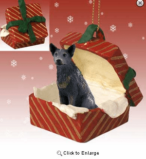 Australian Cattle Dog Gift Box Red Christmas Ornament