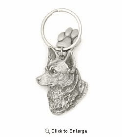 Australian Cattle Dog Keychain Pewter