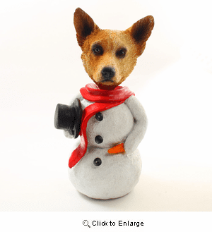 Australian Cattle Dog Snowman Christmas Decoration