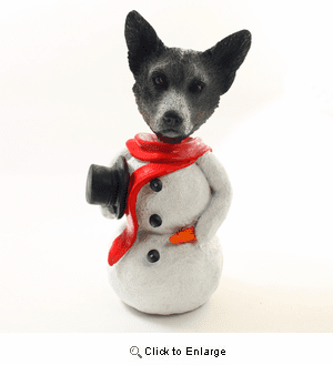 Australian Cattle Dog Snowman Christmas Decoration Blue