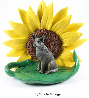 Australian Cattledog Blue Sunflower Figurine