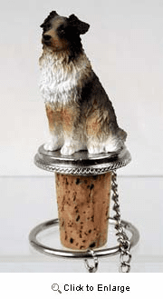 Australian Shepherd Bottle Stopper (Brown)