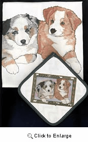 Australian Shepherd Dish Towel & Potholder