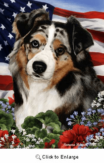 Australian Shepherd House Flag