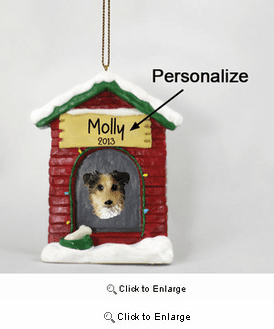 Australian Shepherd Personalized Dog House Christmas Ornament