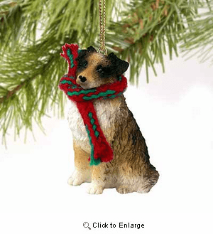 Australian Shepherd Tiny One Christmas Ornament Brown