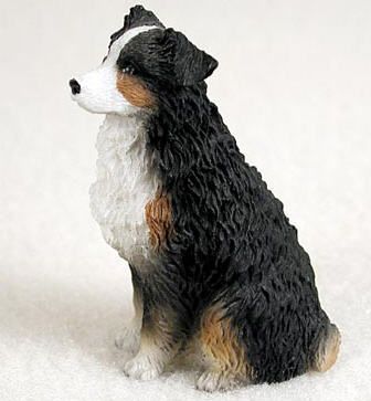 Australian Shepherd Tricolor Docked Miniature Figurine