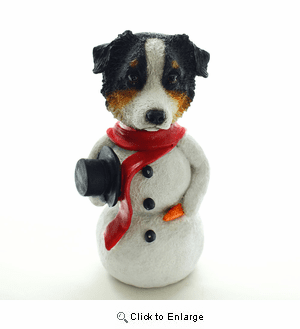 Australian Shepherd Tricolor Snowman Christmas Decoration