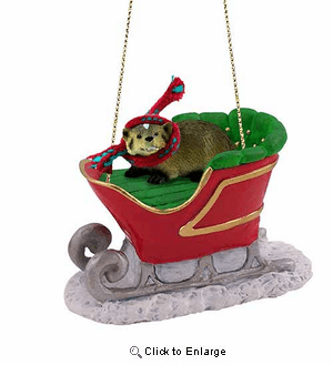 Badger Sleigh Ride Christmas Ornament