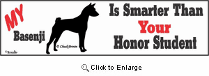 Basenji Bumper Sticker Honor Student
