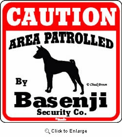 Basenji Caution Sign