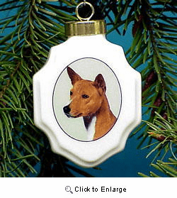 Basenji Christmas Ornament Porcelain