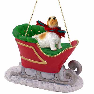 Basset Griffon Vendeen Sleigh Ride Christmas Ornament