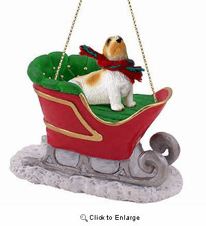 Basset Griffon Vendeen Sleigh Ride Christmas Ornament
