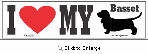 Basset Hound Bumper Sticker I Love My