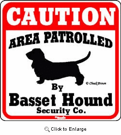 Basset Hound Caution Sign