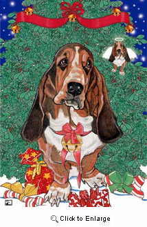 Basset Hound Christmas Cards Angels