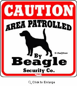 Beagle Caution Sign