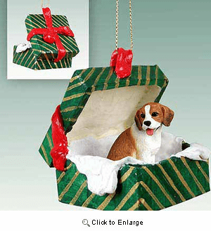 Beagle Gift Box Christmas Ornament