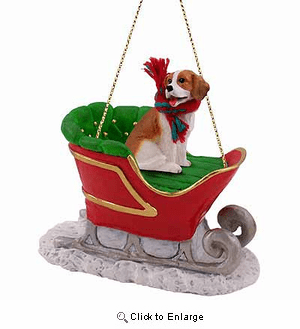 Beagle Sleigh Ride Christmas Ornament