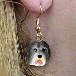 Bearded Collie Authentic Earrings