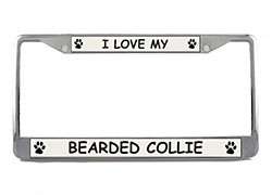 Bearded Collie License Plate Frame