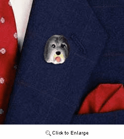 Bearded Collie Pin Hand Painted Resin