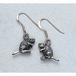 Beaver Earrings Sterling Silver