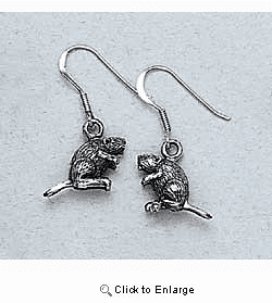 Beaver Earrings Sterling Silver