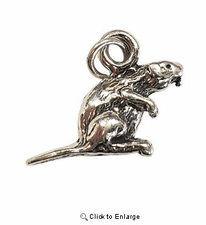Beaver Sterling Silver Charm