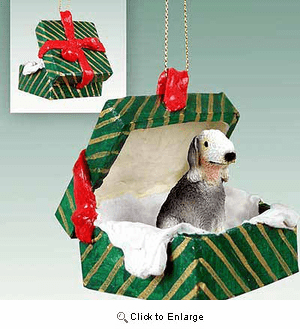 Bedlington Terrier Gift Box Christmas Ornament