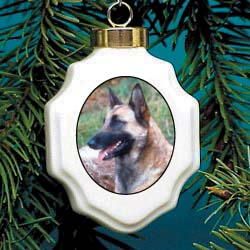 Belgian Malinois Christmas Ornament Porcelain