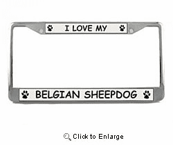 Belgian Sheepdog License Plate Frame