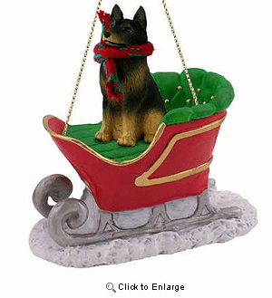 Belgian Tervuren Sleigh Ride Christmas Ornament