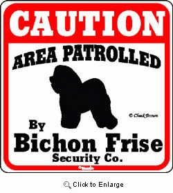 Bichon Frise Caution Sign