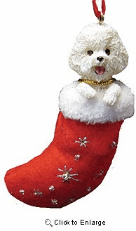 Bichon Frise Christmas Stocking Ornament