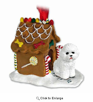 Bichon Frise Gingerbread House Christmas Ornament