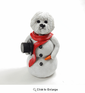 Bichon Frise Snowman Christmas Decoration