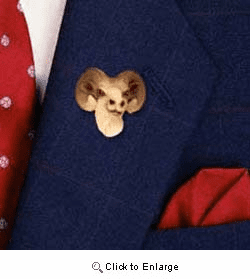 Big Horn Sheep Pin Hand Painted Resin